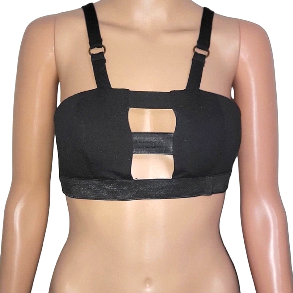 Black cutout crop top.
